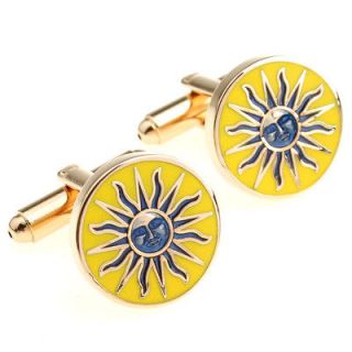   Shirt Suit Cuff links Maya Sun Yellow Novelty Vintage Cufflinks New