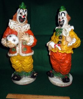 Colorful Clowns, Universal Statuary by Kendrick, #384 & #385 Soccor 