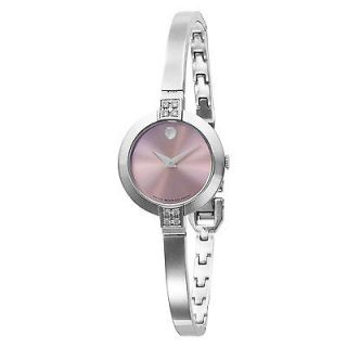   Bela Ladies Stainless Steel Bracelet Pink Dial Diamond Watch 0606243