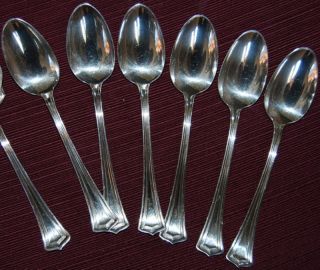 ROGERS 1881 A1 GRECIAN 1915 PATTERN SILVERPLATE 6 SPOONS 5 FORKS