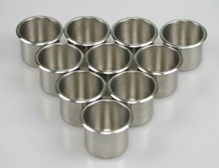 10 STAINLESS STEEL CUPS 2 5/8 IN POKER TABLE CUP HOLDER