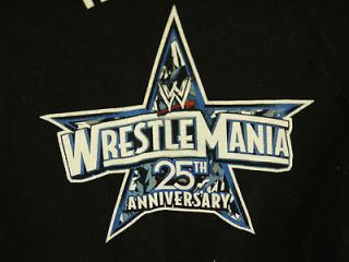 Wrestle Mania 25th anniversary tour t shirt wwe wrestling mens size 