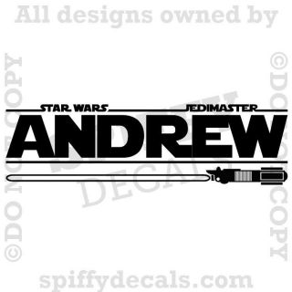 STAR WARS PERSONALIZED CUSTOM NAME LIGHTSABER Boys Vinyl Wall Decal 