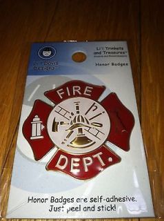   Designs Honor Badges Fire Department 3D Stickers NEW Hero Serve Lil