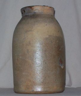 Antique CROCK Stoneware WAX SEALER c1800s Primitive Jar 8 1/2 FREE 
