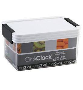 One Quart Rectangle Click Clack Canister