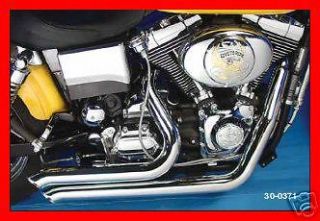 CHROME 2 1/4 STREET SWEEPERS EXHAUST DRAG PIPES HARLEY DYNA FXD 
