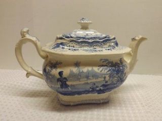 Gorgeous Antique T. Mayer Stoke Upon Trent Teapot Flow Blue