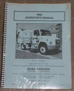 Mobil Street Sweeper M9E Operators Manual, NEW
