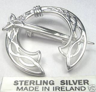 Sterling Silver Celtic Tara Brooch Pin Irish Made 925 b