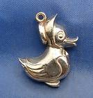  English Sterling Silver Puffy Duck Bird Charm English silver hallmarks