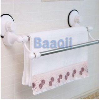 Suction Cup Bathroom Towel Rails Shelf/Rack 2 Bars Solid Brass Holder 