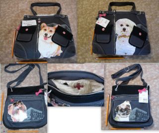 Fuzzynation Crossbody Messenger&Tote Handbag Pug,Chihuahua,​Shelty 