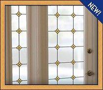 MONTEREY YELLOW Stained Glass Privacy Window Film White Static Cling 