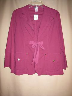   Purple Jacket Tie Front Casual Coat Top Shirt Size XL Stein Mart