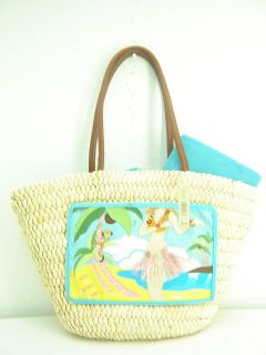 New Amanda Smith Straw Beach Bag Tote With Sandals & Beach Mat $50