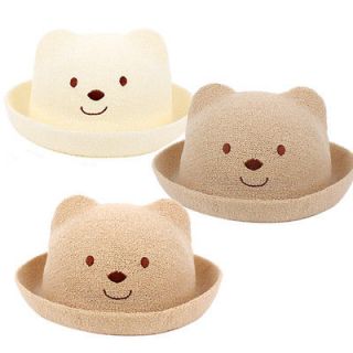 CUTE BABY BEAR UNISEX KIDS BOYS GIRLS CAP FEDORA TRILBY SUMMER HATS 3 