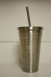   Starbucks Grande 16oz Stainless Steel Cold Reusable Tumbler with straw