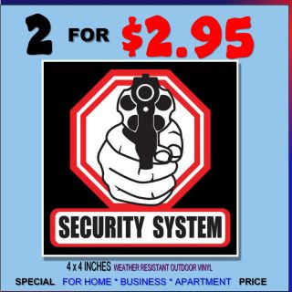 Home Window Security Stickers Alarm System decal Warning –2G295no 