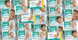 Pampers Swaddlers Sensitive Baby Diapers & Wipes Sizes Newborn 1 2 3 4 