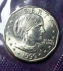 1999 P Proof Susan B Anthony Dollar SBA Coin Original Packaging