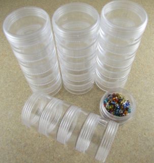Stacked Plastic Bead Round Storage Mini Containers Set of 20