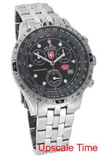 CX Swiss Military Chronograph Airforce I Bracelet Watch Black Dial 