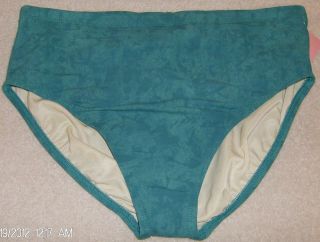 Miracle Magic Suit Swimsuit Bikini Bottom Teal Green Size 8 NWOT 