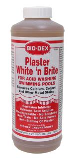 NEW BIO DEX POOL PLASTER WHITE N BRITE ACID WASHING CLEANER 1 QUART 