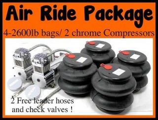   AIR RIDE PACKAGE Dual Compressor Four Air Bags 2600 Suspension 655