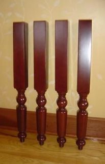 CHERRY FINISH COLONIAL TURNED WOOD TABLE LEGS