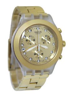 SWATCH SVCK4032G full blooded irony chromo gold unisex watch NEW