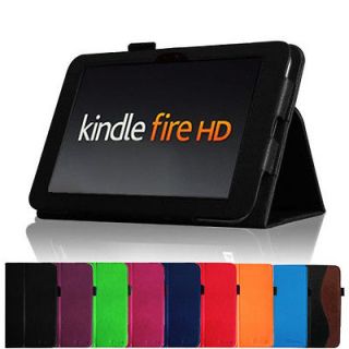 New Kindle Fire HD 7 Tablet Slim Fit PU Leather Case Cover with Stand 