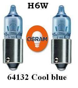 2x H6W Cool Blue 64132 6W 12V BAX9s auto OSRAM xenon car 434