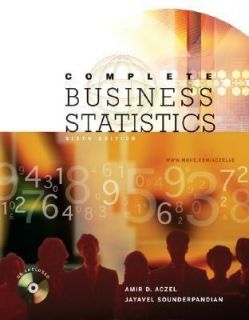 Complete Business Statistics with Student CD by Amir D. Aczel 2005, CD 