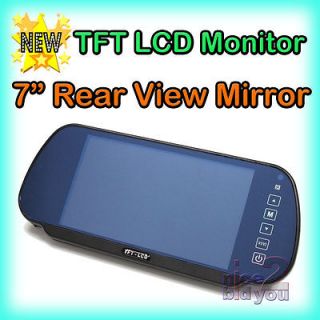 NEW Car 7 TFT LCD Rear View Mirror Monitor w Parking Backup Camera 