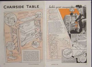 Side Table Scroll Saw 1942 HowTo PLANS Books+Magazine​s