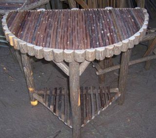 Entry Table, twig, mosaic, willow, rustic, cabin
