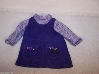 Purple corduroy dress for 18 Amazing Ally doll