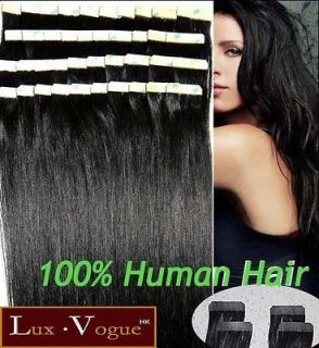40pcs 100% Human Hair 3M Tape in Extensions Remy #1B
