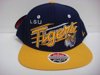 LSU Tigers Zephyr Cap Flat Brim Snapback Purple Upshot Hat NCAA