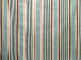   Clarke Sail Marine Red/Blue Vertical Stripe 100% Cotton Curtain Fabric