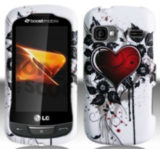 hW.Skull LG Expression C395C Slider Phone Cover Hard Case Rubberized 