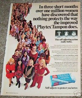 1971 ad Playtex Tampons   ladies women girls tampon
