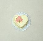 All Handmade Dollhouse Miniature White Cake Pink Chocolate Roses 