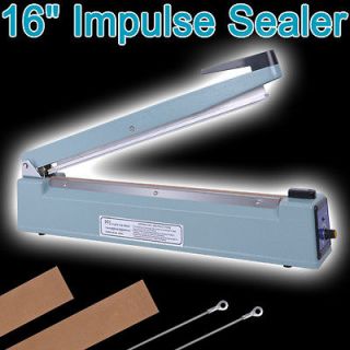 16 Impulse Aluminum Sealer w/ 2 Teflon Manual Plastic Bag Heat Closer 