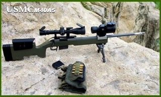   Scale Action Figure Sniper Rifle Gun Model Marine Corps Green G_8024A