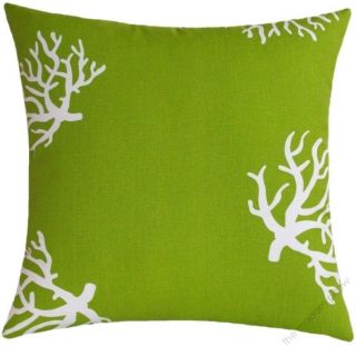 18 sq. CHARTREUSE CORAL decorative throw pillow cover