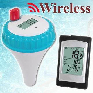 Dr Tech Wireless Swimming Pool Thermometer Clock System w/ Floating 