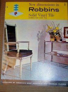 Vtg Robbins Floor Products Inc Catalog~Vinyl/​Cork Tile